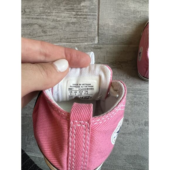 CONVERSE Baby Girl First Star High Top Sneaker NEW Pink Soft Sole Crib Shoes 3 - Picture 9 of 9